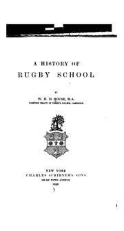 Cover of A history of Rugby School by W. H. D. Rouse