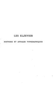 Cover of Les Elzevier by Alphonse Willems
