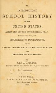 Front cover of An introductory school history of the United States by John J. Anderson