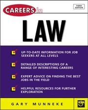 Front cover of Careers in law by Gary A. Munneke