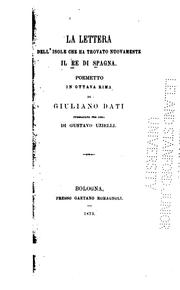 Front cover of La lettera dell'isole che ha trovato nuovamente il re di Spagna by Giuliano Dati