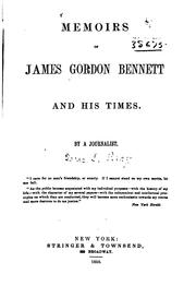 Front cover of Memoirs of James Gordon Bennett and his times by Isaac C. Pray