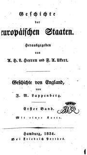 Front cover of Geschichte von England by J. M. Lappenberg