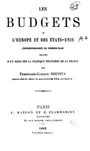 Front cover of Les budgets de l'Europe et des États-Unis by Cobden Club (London, England)