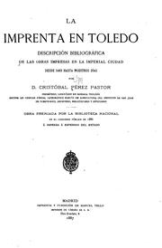 Front cover of La imprenta en Toledo by Cristóbal Pérez Pastor
