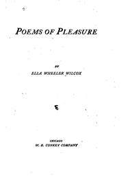 Cover of Poems of pleasure by Ella Wheeler Wilcox