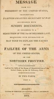 Cover of Message from the President of the United States by United States Department of War