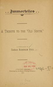 Front cover of Immortelles by Sarah Robinson Reid