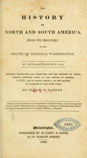 Cover of The history of North and South America by Richard Snowden