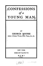 Front cover of Confessions of a young man by George Moore