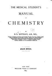 Cover of The medical student's manual of chemistry by Rudolph August Witthaus