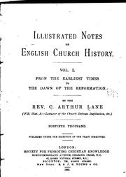 Front cover of Illustrated notes on English church history by C. Arthur Lane