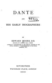 Front cover of Dante and his early biographers by Moore, Edward