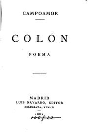 Front cover of Colón by Ramón Maria de las Mercedes de Campoamer y Campoosorio