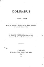 Cover of Columbus by Jefferson, Samuel F.R.A.S., F.C.S.