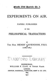 Cover of Experiments on air by Henry Cavendish