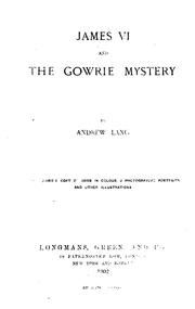 Front cover of James VI and the Gowrie mystery by Andrew Lang