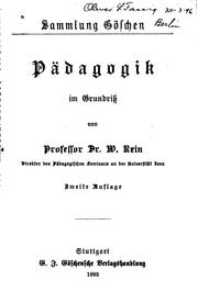 Front cover of Pädagogik im grundriss by Rein, Wilhelm