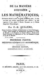 Front cover of De la manière d'étudier les mathématiques by P. H. Suzanne