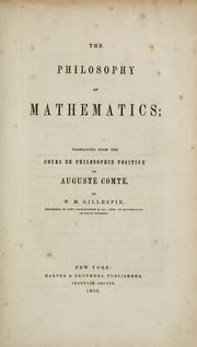 Front cover of The philosophy of mathematics by Auguste Comte