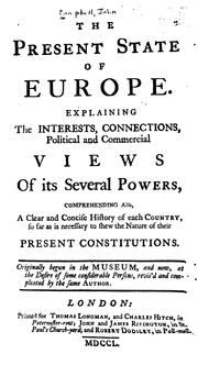 Front cover of The present state of Europe by Campbell, John