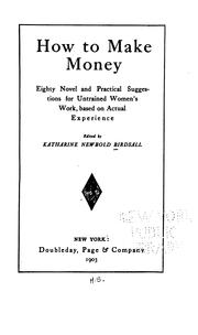 Front cover of How to make money by Katharine Newbold Birdsall
