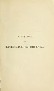 Front cover of A history of epidemics in Britain by Charles Creighton