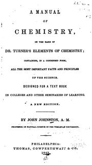 Front cover of A manual of chemistry by Johnston, John