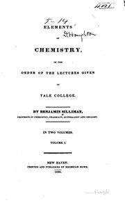 Front cover of Elements of chemistry by Silliman, Benjamin