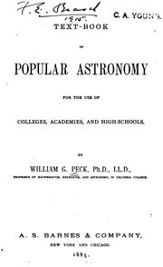 Cover of Text-book of popular astronomy ... by William G. Peck