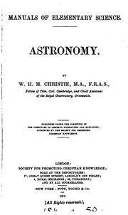 Front cover of Astronomy by Christie, William Henry Mahoney Sir