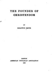 Front cover of The founder of Christendom by Goldwin Smith