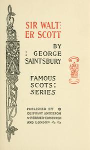 Front cover of Sir Walter Scott by Saintsbury, George