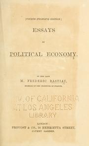 Cover of Essays on political economy by Frédéric Bastiat