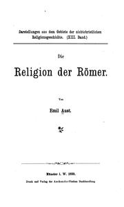Cover of Die religion der Römer by Emil Aust
