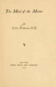 Cover of The mind of the Master by John Watson