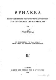 Cover of Sphaera by Franz Johannes Boll