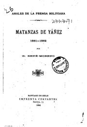 Front cover of Anales de la prensa boliviana by Gabriel René Moreno