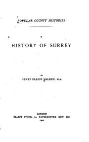 Front cover of A history of Surrey by Henry Elliot Malden