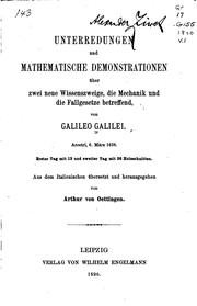 Front cover of Unterredungen und mathematische Demonstrationen by Galileo Galilei