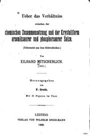 Front cover of Ueber das Verhältniss zwischen der chemischen Zusammensetzung und der Krystallform Arseniksaurer und Phosphorsaurer Salze by Eilhard Mitscherlich