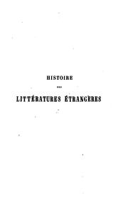 Front cover of Histoire des littératures étrangères by Alfred Bougeault