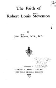 Cover of The faith of Robert Louis Stevenson by John Kelman