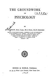 Cover of The groundwork of psychology by Stout, George Frederick