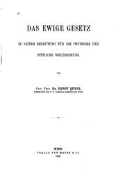 Cover of Das Ewige Gesetz by Ernst Seydl