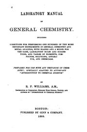 Front cover of Laboratory Manual of General Chemistry by Rufus Phillips Williams