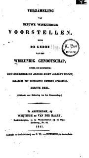 Cover of Verzameling van nieuwe wiskundige voorstellen by Wiskundig Genootschap (Netherlands)