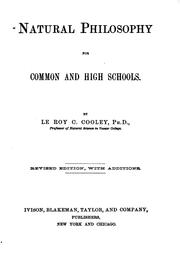 Front cover of Natural philosophy for common and high schools by Le Roy C. Cooley