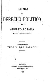 Cover of Tratado de derecho político by Adolfo Posada