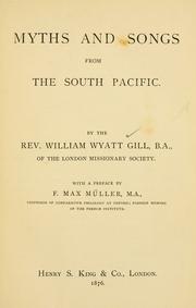 Front cover of Myths and songs from the South Pacific by William Wyatt Gill